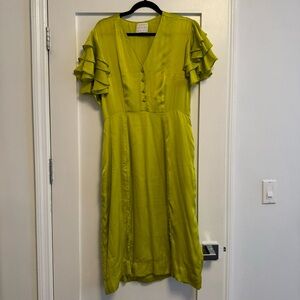 Hannah Kristina Metz Bathsheba Dress Chartreuse Size 8